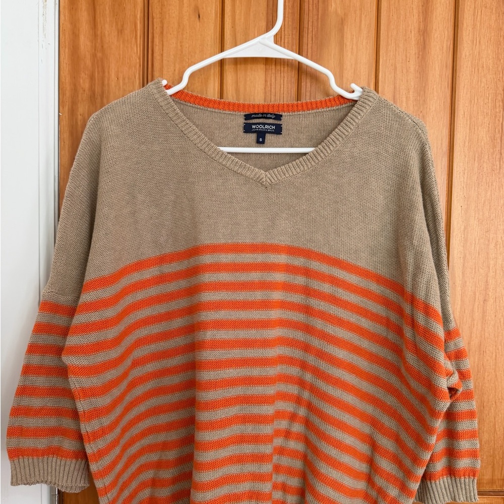 Woolrich Two-Tone Awining Striped V-
Neck Women's Sweater Size S